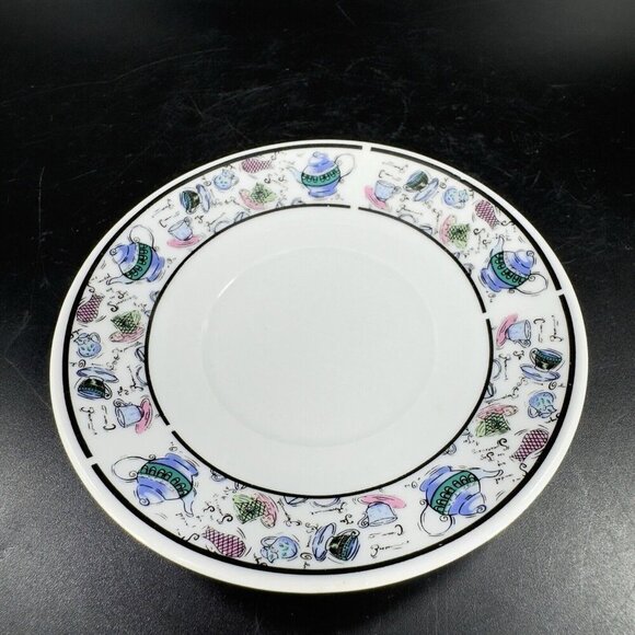 Vintage CHEKOSLOVAKIAN Fine Porcelain Motif Teacup And Saucer Czechoslovakia Set - Picture 15 of 16